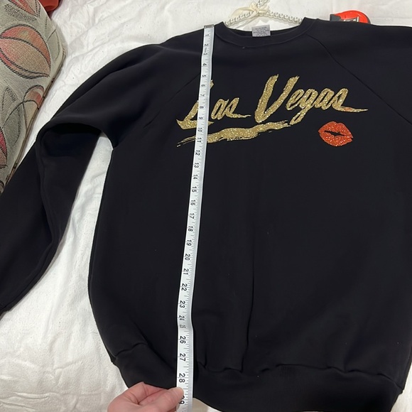 VINTAGE SIGNAL GLITTER LAS VEGAS WITH KISS SWEATSHIRTRT-WOMENS SIZE XL - Picture 8 of 9